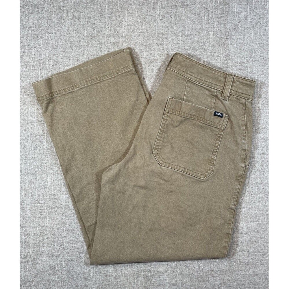 Vans Pants Womens Size 25 High Rise Beige Wide Leg Utility Chino Work